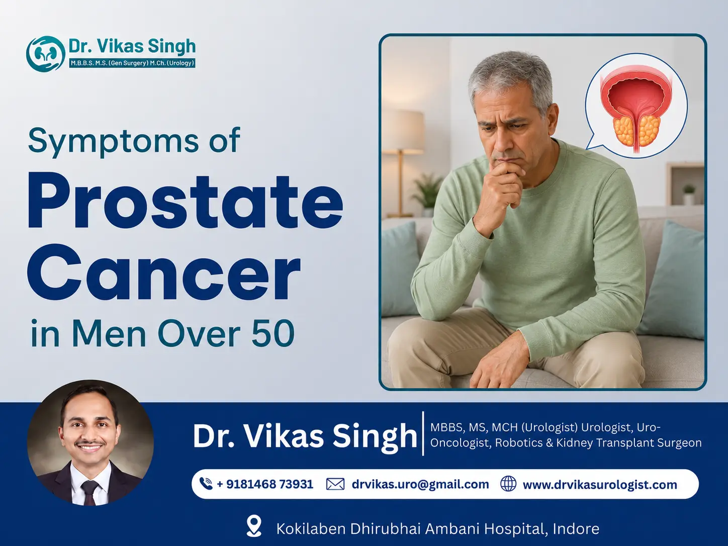 Symptoms of prostate cancer in men over 50